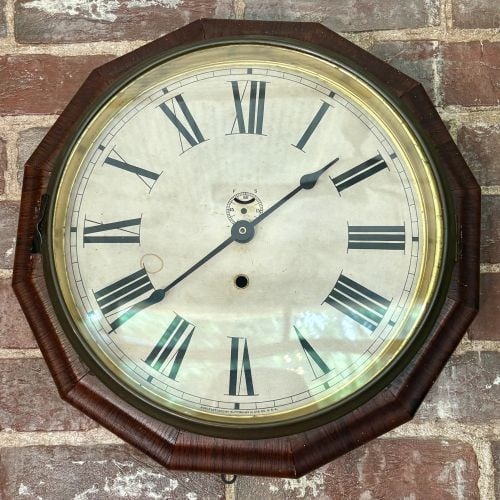 Waterbury Clock Co. Octagonal Wood Gallery Wall Clock 15"X15"X4" (1 of 5)