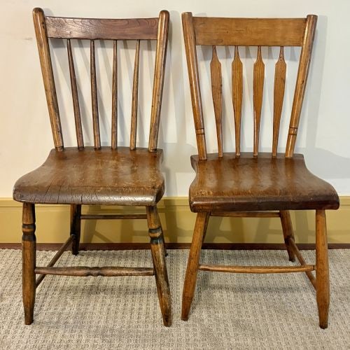 Two 19th-Century American Country Windsor-Style Side Chairs 19"X19"X33" (1 of 5)