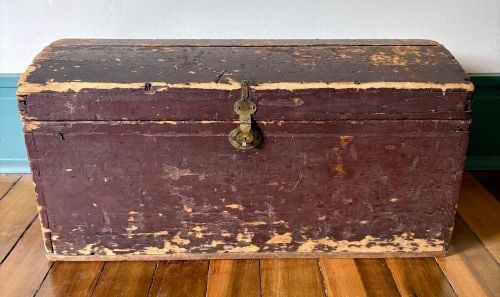 19th Century American Country Pine Dome-Top Blanket Chest 14"X26"X13" (1 of 7)