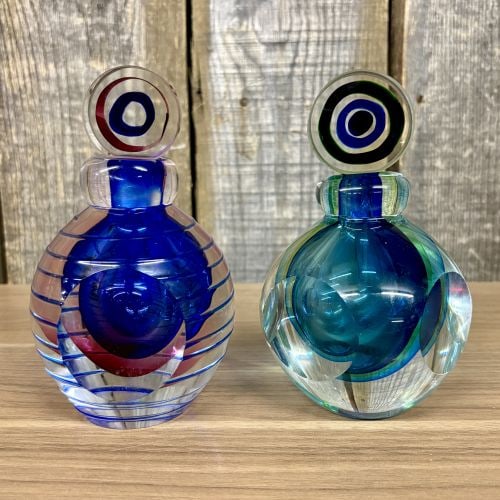 A Pair of Contemporary Sommerso Style Faceted Art Glass Perfume Bottles (1 of 9)