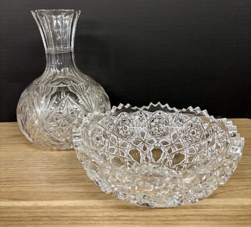 Two American Brilliant Period Style Cut Glass Table Items (1 of 7)