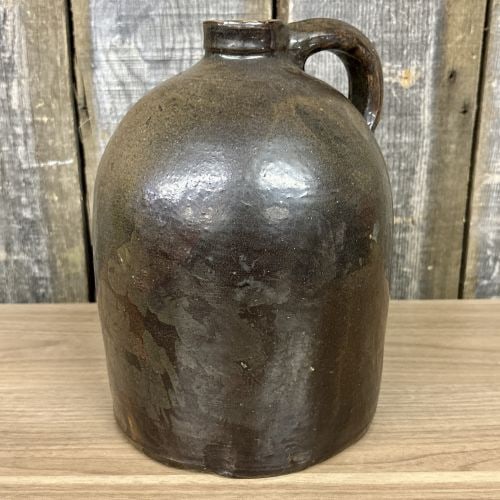 Antique American One Gallon Brown Albany Slip Stoneware Beehive Jug (1 of 5)