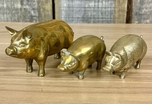 Three Graduated Pig Figures including Still Banks (1 of 6)