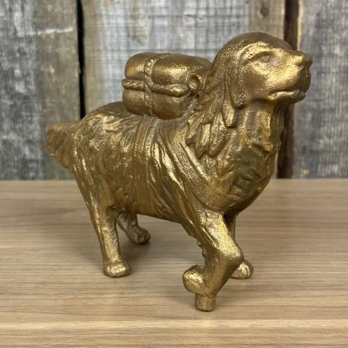 Vintage St. Bernard Dog with Pack Still Bank (1 of 5)