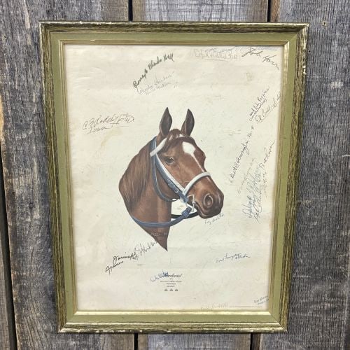 Framed Secretariat 1973 Triple Crown Commemorative Print with Lucien Laurin Signature (1 of 9)