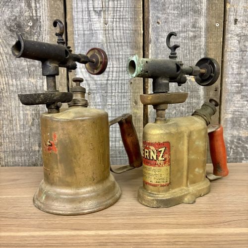 A Pair of Otto Bernz Co. Brass Gasoline Blowtorches (1 of 6)