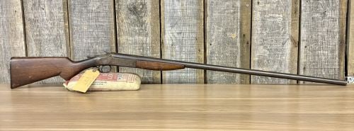 Iver Johnson Champion Break Action Single Shot Shotgun 12 Gauge with 36 Inch Barrel: This is a single shot break action 12 gauge shotgun designed for utility and field use featuring an exceptionally long barrel characteristic of the Long Tom variant. The barrel measures approximately 