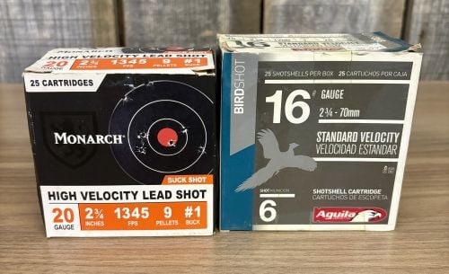 A Lot of Two Boxes of Monarch and Aguila Shotgun Ammunition 20 Gauge and 16 Gauge (1 of 3)