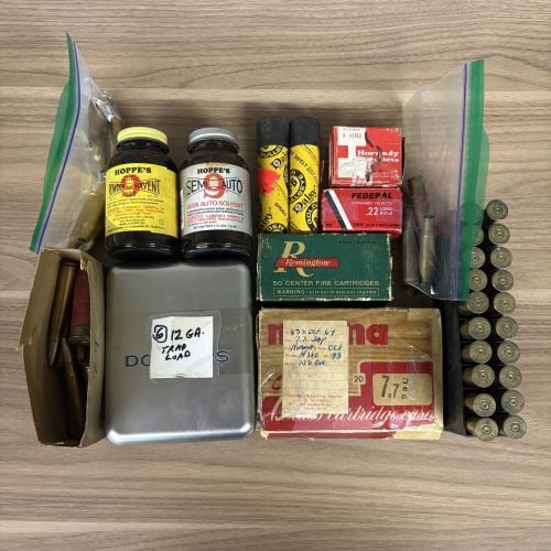 A Lot of 14 Items Including Vintage Ammunition, Reloading Components, and Gun Cleaning Supplies (1 of 5)