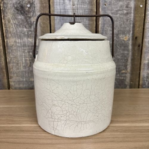 Antique Weir Style Stoneware Canning Jar with Metal Bail Handle (1 of 8)
