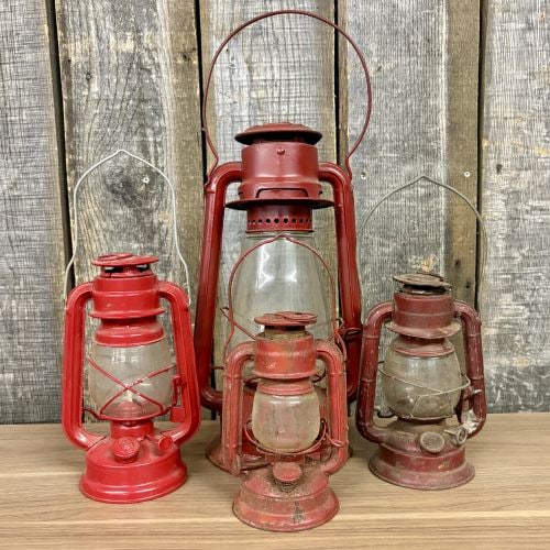 A Collection of Vintage Red Kerosene Lanterns (1 of 14)