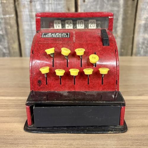 Vintage Aster 9-Key Toy Cash Register with OKP Logo Made in Japan (1 of 6)