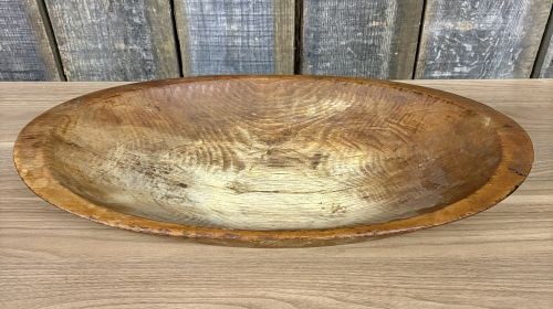 Large Antique Primitive Hand-Hewn Wooden Dough Bowl (1 of 10)