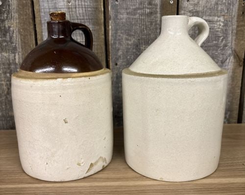 A Pair of Antique American Stoneware Shoulder Jugs (1 of 8)