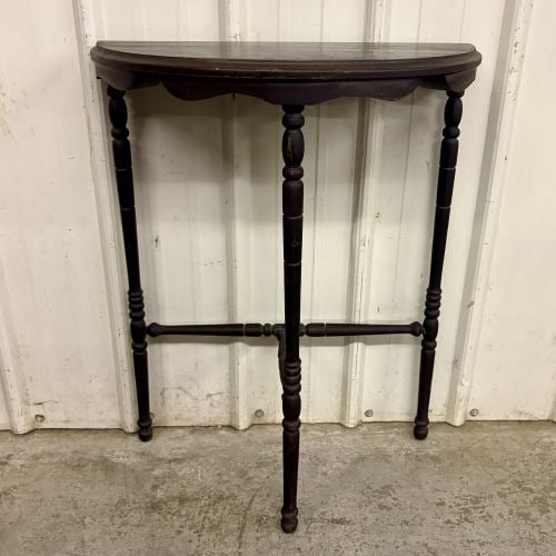 Colonial Revival Spindle-Turned Wood Demilune Console Table (1 of 7)