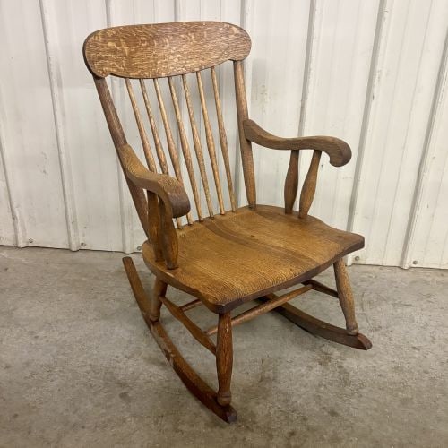 American Quartersawn Tiger Oak Windsor Style Rocking Chair (1 of 5)