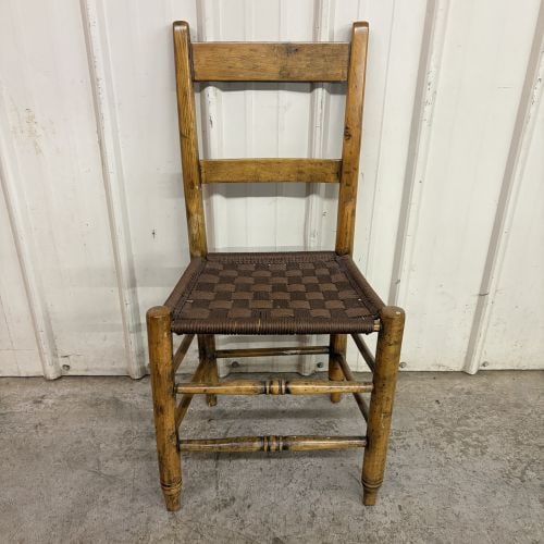 American Country Style Ladder-Back Side Chair with Woven Seat (1 of 6)