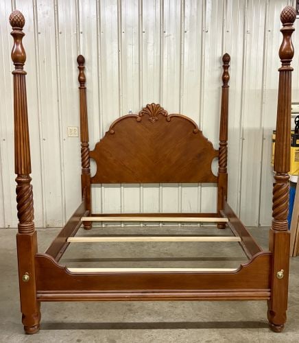 Ethan Allen British Classics Style Cherry Queen Size Four Poster Bed (1 of 8)