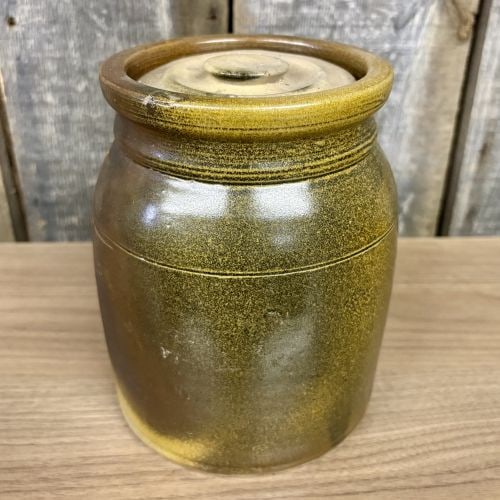 American 19th Century Salt-Glazed Stoneware Storage Jar with Lid (1 of 7)