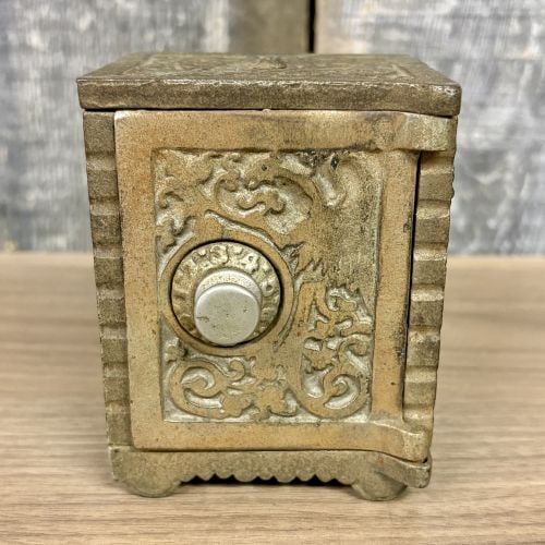 Antique Savings Bank Combination Safe Still Bank (1 of 6)