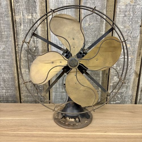 Antique Emerson Type 29646 16-Inch Brass Blade Electric Desk Fan (1 of 12)