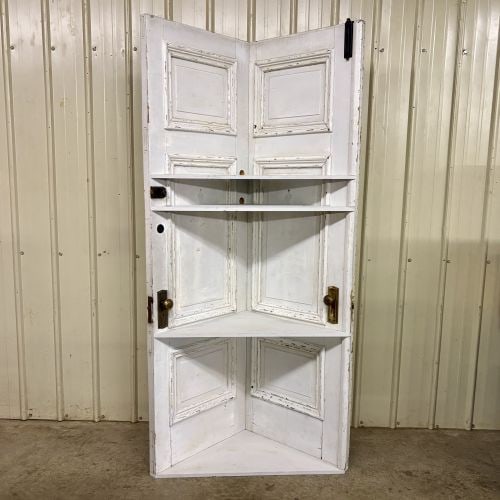 Upcycled Architectural Salvage Painted Wood Corner Bookcase (1 of 8)