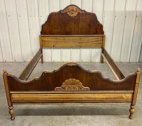 Vintage French Provincial Style Full Size Mixed Wood Bed Frame (1 of 6)