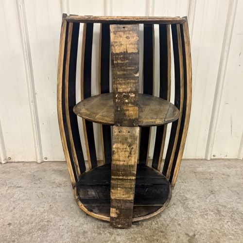 Repurposed Jim Beam Bourbon Barrel Three Tier Shelving Unit (1 of 8)