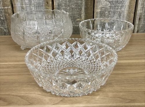 A Trio of Cut Lead Crystal Serving and Centerpiece Bowls (1 of 7)