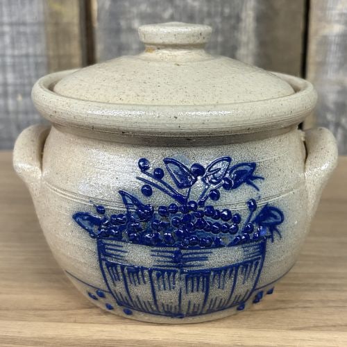 Salmon Falls Stoneware Blueberry Basket Lidded Bean Pot Dated 2000 (1 of 8)