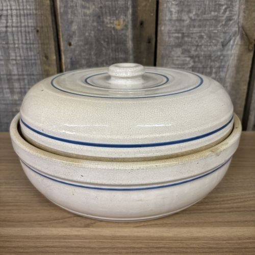 American Banded Stoneware Lidded Casserole Dish (1 of 6)