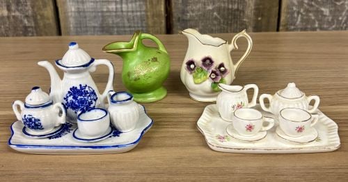 A Collection of 15 Miniature Porcelain Tea Service Pieces and Decorative Pitchers (1 of 8)