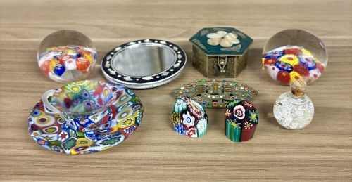 A Collection of Miniature Decorative Objects including Murano Style Millefiori Glass and Vintage (1 of 7)