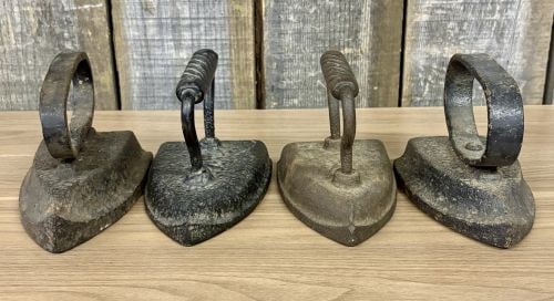 A Set of Four Antique Cast Iron Sad Irons (1 of 7)