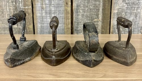 Four Antique American Cast Iron Sad Irons (1 of 7)
