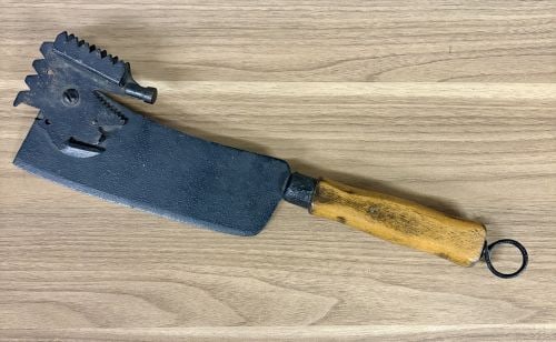 Antique Combination Meat Cleaver and Bone Saw with Wood Handle (1 of 8)