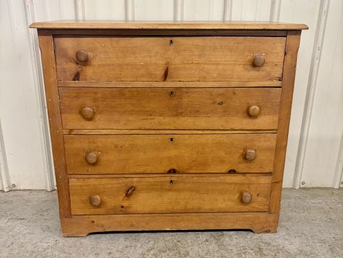 Antique American Pine Four-Drawer Chest with Knapp Joints, Late 19th Century (1 of 6)