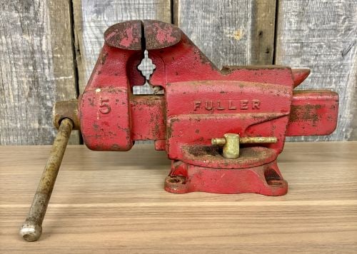 Vintage Fuller No. 5 Mechanics Bench Vise with Swivel Base and Anvil (1 of 5)