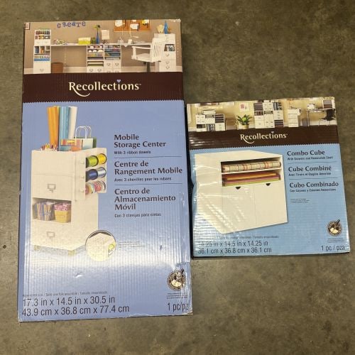 Two Recollections Craft Storage Items Including Mobile Storage Center and Combo Cube (1 of 3)