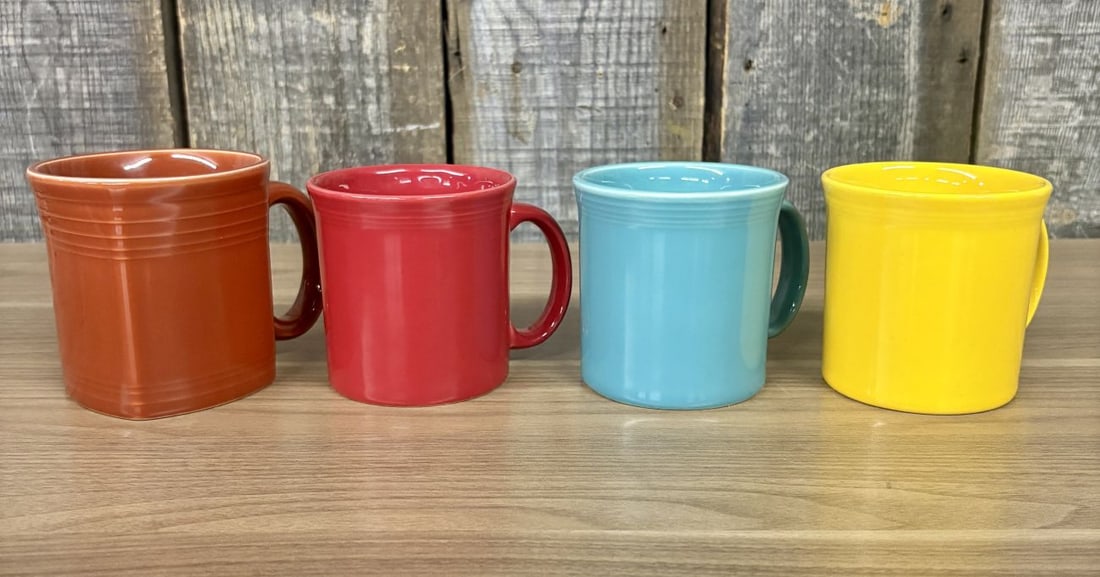 A Set of Homer Laughlin Fiesta Ceramic Mugs in Various Colors (1 of 8)
