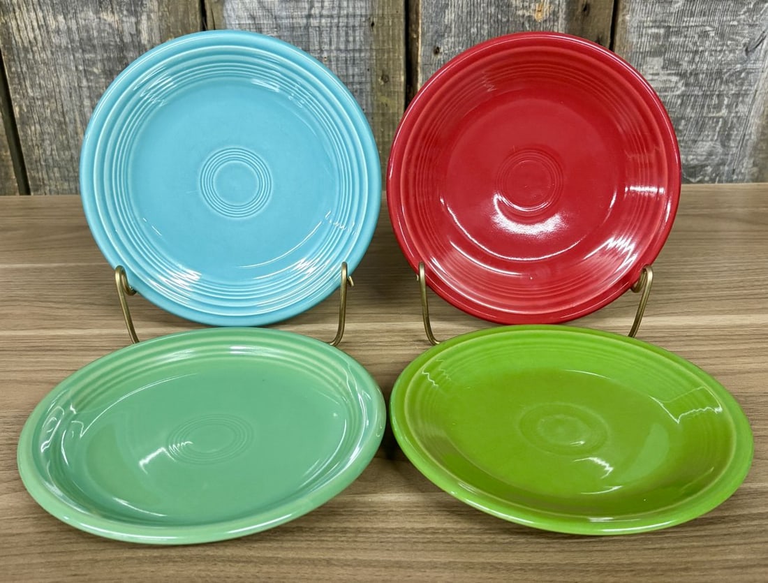 A Set of Four Homer Laughlin Fiesta Glazed Earthenware Bread and Butter Plates (1 of 8)