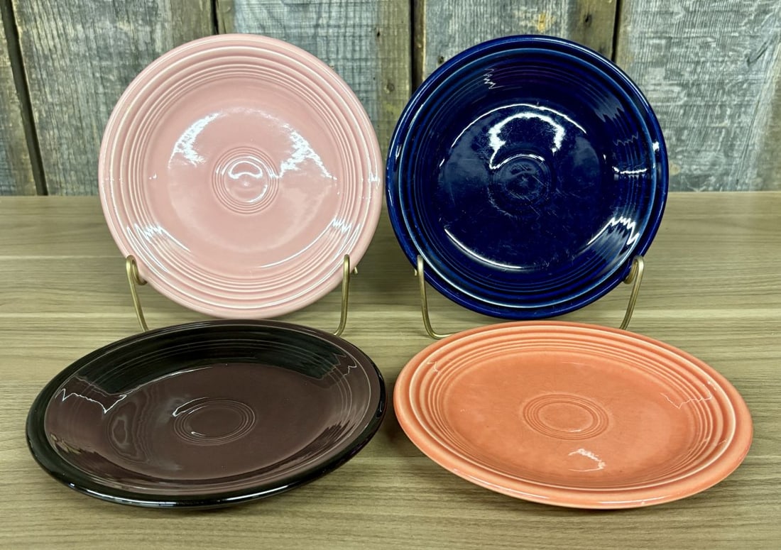 A Set of Four Homer Laughlin Fiesta Salad Plates in Assorted Colors (1 of 8)