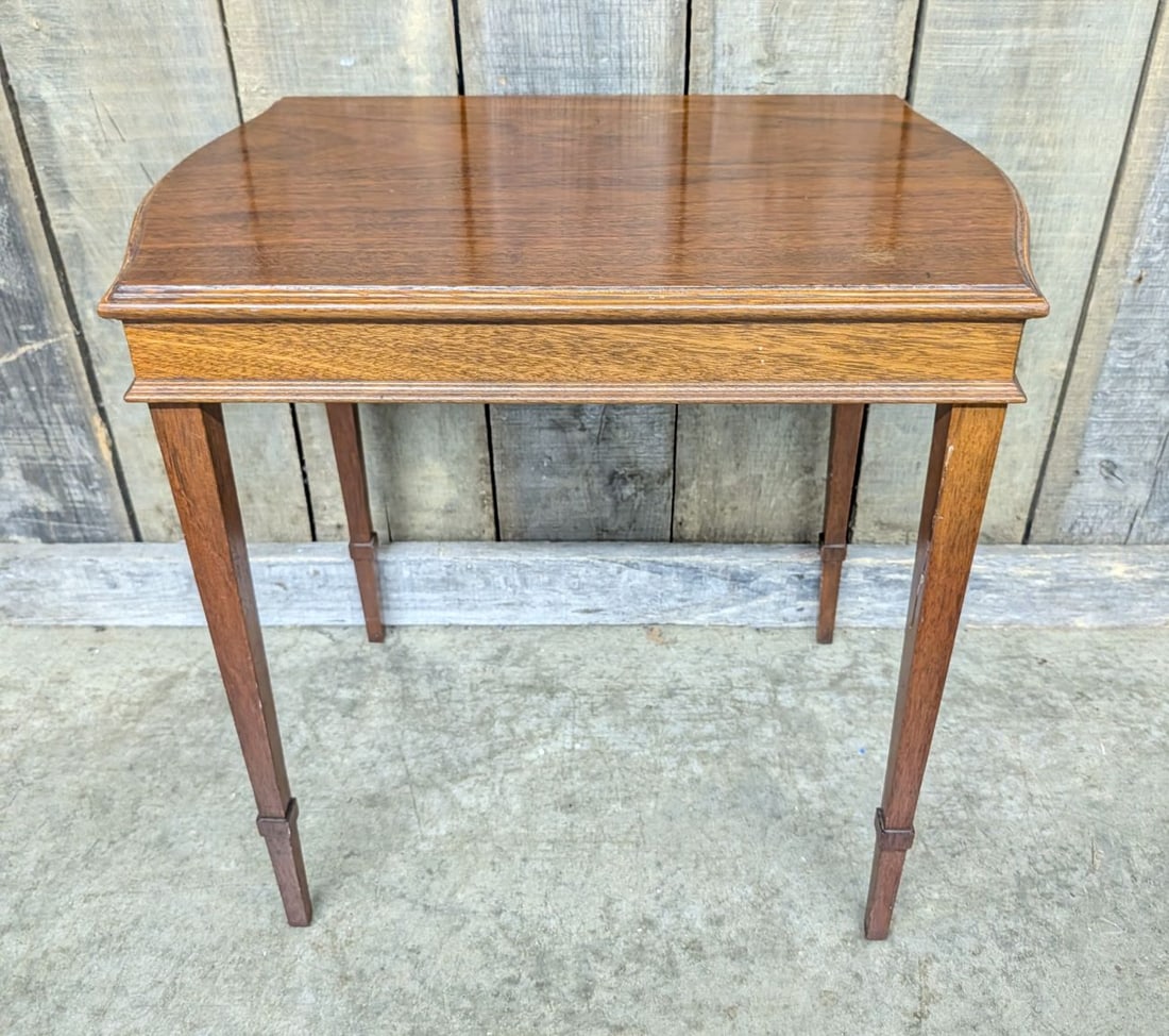 Sheraton Style Mahogany Bow Front Side Table (1 of 9)