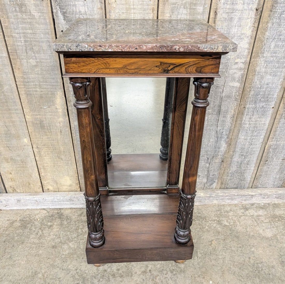 19th Century Empire Style Mahogany Pier Table with Brecciated Marble Top (1 of 11)