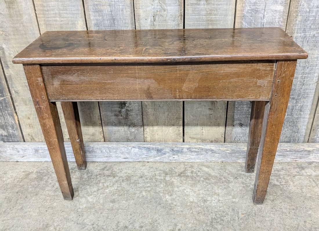 Antique American Primitive Lift-Top Oak Console Table (1 of 13)