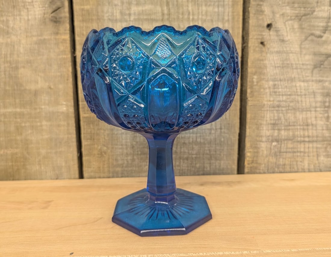 Kemple McKee Star-Cane Quintec Cobalt Blue Pedestal Compote (1 of 7)