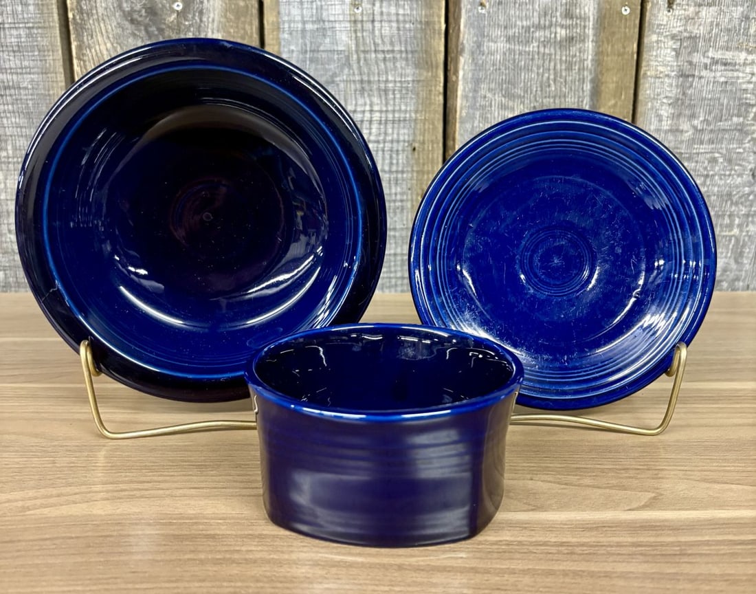 A Trio of Homer Laughlin Fiesta Cobalt Blue Ceramic Tableware (1 of 9)