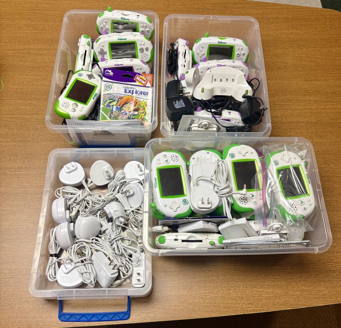 A Collection of LeapFrog Leapster Explorer Handheld Learning Systems and Accessories (1 of 5)