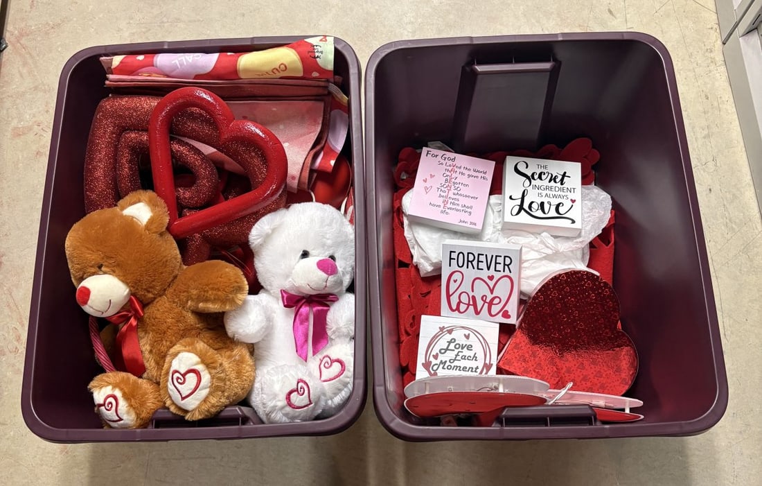 Assortment of Valentine's Day Seasonal Decor and Storage Totes (1 of 5)