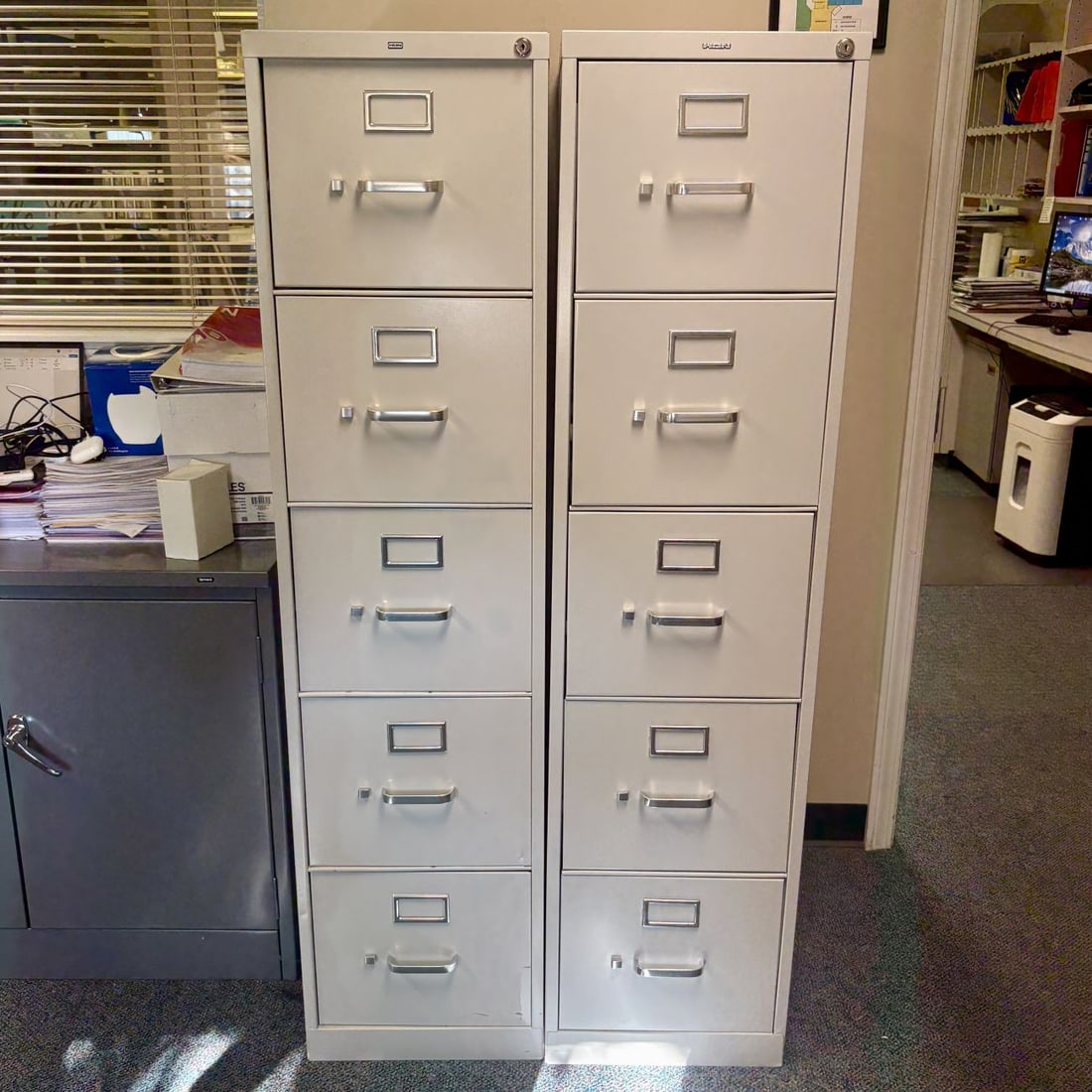 A Pair of HON Five-Drawer Vertical Filing Cabinets (1 of 3)